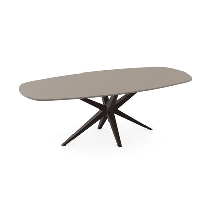 Fenix-Esstisch Beige Arizona - Dänisch oval - Marcel Nussbaum dunkelbraun