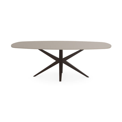 Fenix-Esstisch Beige Arizona - Dänisch oval - Marcel Nussbaum dunkelbraun