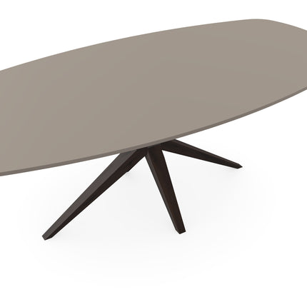 Fenix-Esstisch Beige Arizona - Dänisch oval - Marcel Nussbaum dunkelbraun