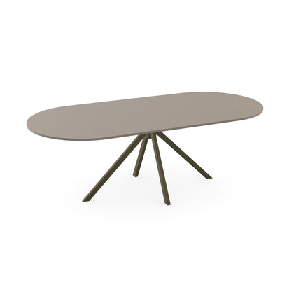Fenix-Esstisch Beige Arizona - Flaches Oval - Jeroen Dunkelbraun