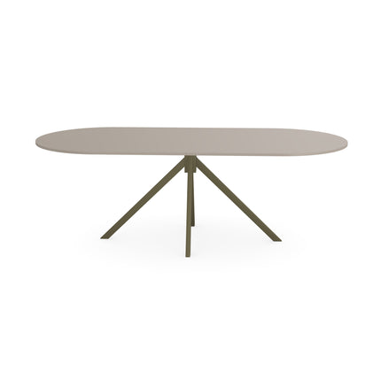 Fenix-Esstisch Beige Arizona - Flaches Oval - Jeroen Dunkelbraun
