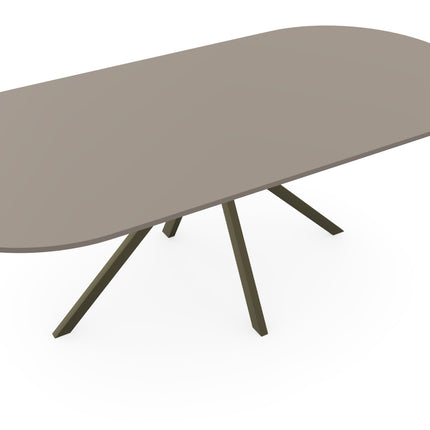 Fenix-Esstisch Beige Arizona - Flaches Oval - Jeroen Dunkelbraun