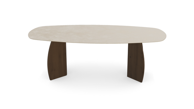 Keramiek eettafel Surface Arena - Deens ovaal - maan Walnut Brown 1x