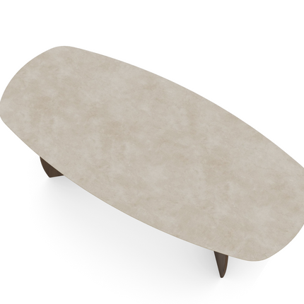 Keramik-Esstisch Surface Arena - Dänisch oval - Mond Walnussbraun 1x