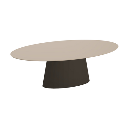 HPL Eettafel Oatmeal Beige - Ovaal - Sjors Donker bruin