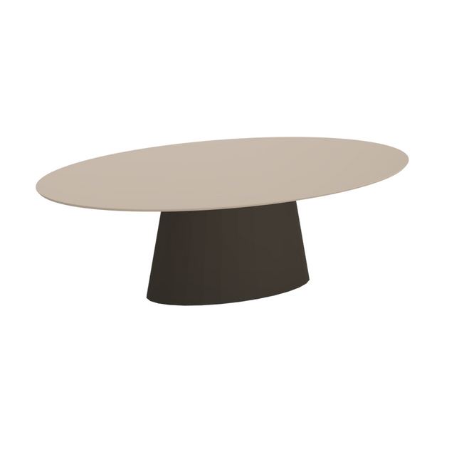 HPL Eettafel Oatmeal Beige - Ovaal - Sjors Donker bruin
