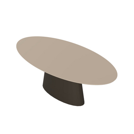 HPL Eettafel Oatmeal Beige - Ovaal - Sjors Donker bruin
