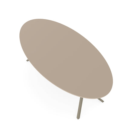 HPL Eettafel Oatmeal Beige - Ovaal - VV licht bruin