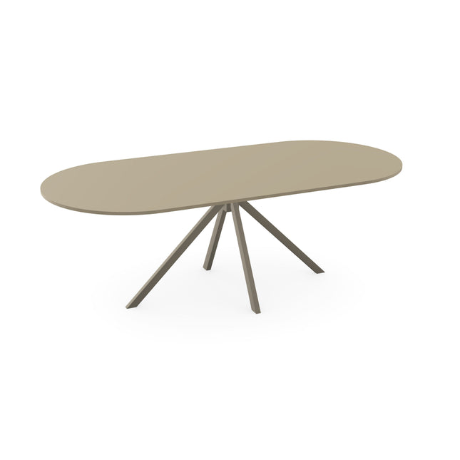 HPL Eettafel Dark Ecru - Plat Ovaal - Jeroen Licht Bruin