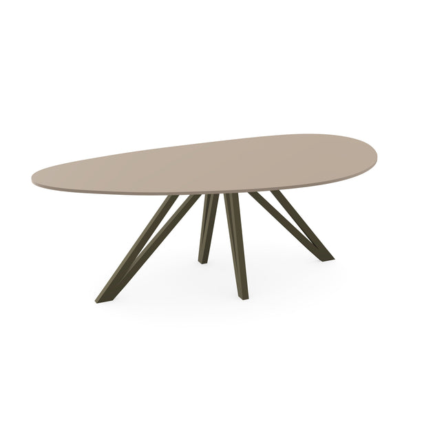 HPL Eettafel Oatmeal Beige - Kiezel B - Spin donker bruin