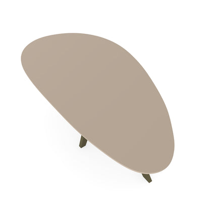 HPL Eettafel Oatmeal Beige - Kiezel B - Spin donker bruin