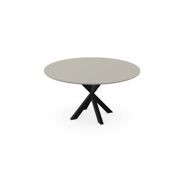 HPL Eettafel Seashell - Rond - Kruis dun Zwart