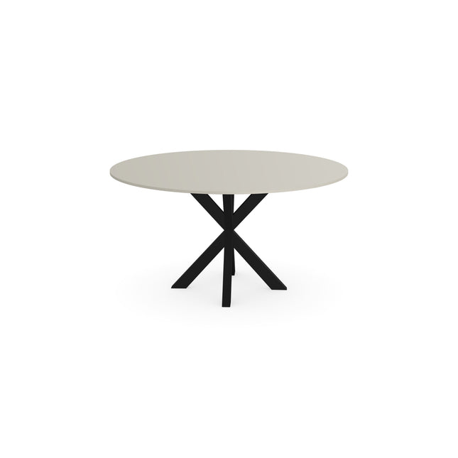 HPL Eettafel Seashell - Rond - Kruis dun Zwart