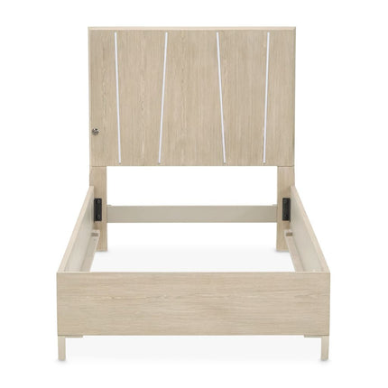 Michael Amini Lotus Bay Panel Bed with LED Lights - Sand