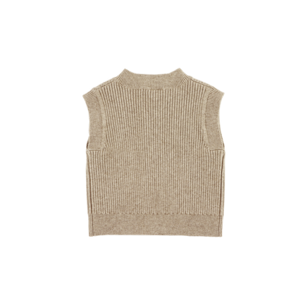 Tjitske Vest Sesame Melange | Bodywarmer | Gebreide bodywarmer