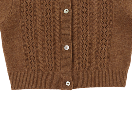 Danik Merino Wool Cardigan | Kindervest | Rose Brown