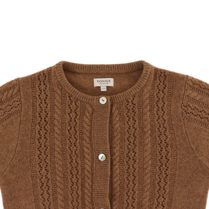 Danik Merino Wool Cardigan | Kindervest | Rose Brown