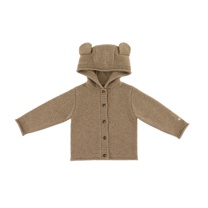 Brittan Merino Wool Cardigan | Bear | Milk Chocolate Melange