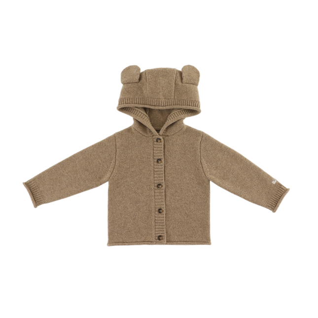 Brittan Merino Wool Cardigan | Bear | Milk Chocolate Melange