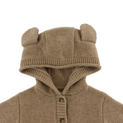 Brittan Merino Wool Cardigan | Bear | Milk Chocolate Melange