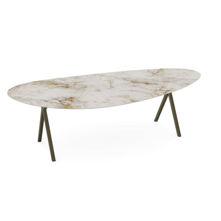 Keramik-Esstisch Cuarzo Reno - Kiesel A - Scissor dunkelbraun