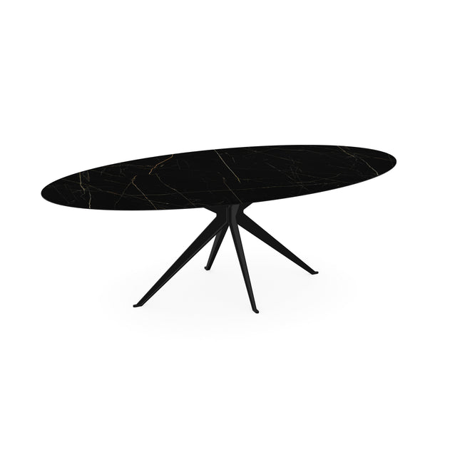 Keramik-Esstisch Nero Ardi glänzend - oval - Anna schwarz