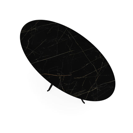 Keramik-Esstisch Nero Ardi glänzend - oval - Anna schwarz