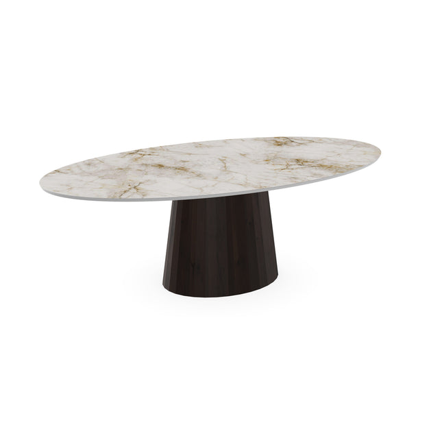 Keramiek eettafel cuerzo reno glans - Ovaal - Sjors walnut brown 2x