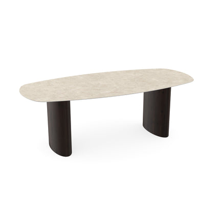 Keramik-Esstisch Hermitage Arena - Dänisches Oval - Freya walnut brown