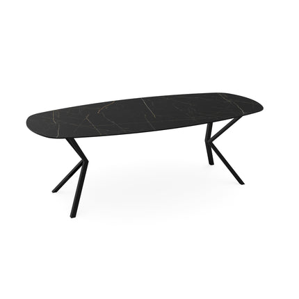 Keramik-Gartentisch Nero Ardi - Dänisches Oval - VV Schwarz