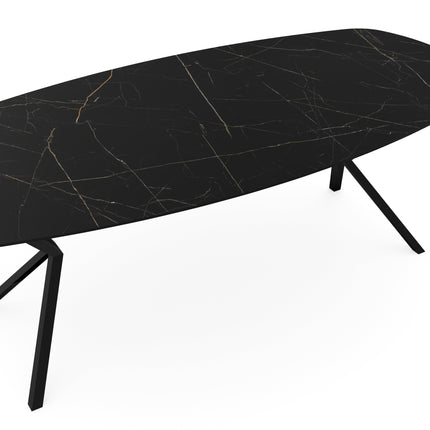Keramik-Gartentisch Nero Ardi - Dänisches Oval - VV Schwarz