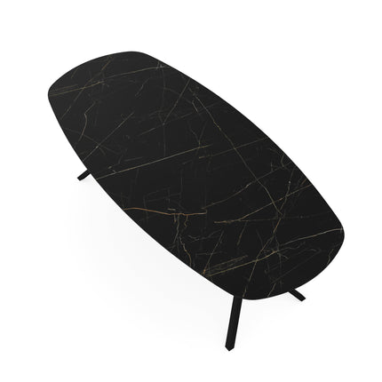 Keramik-Gartentisch Nero Ardi - Dänisches Oval - VV Schwarz