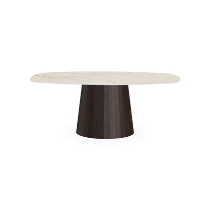 Keramiek eettafel Canala Roma - Deens ovaal - Sjors walnut brown 2x