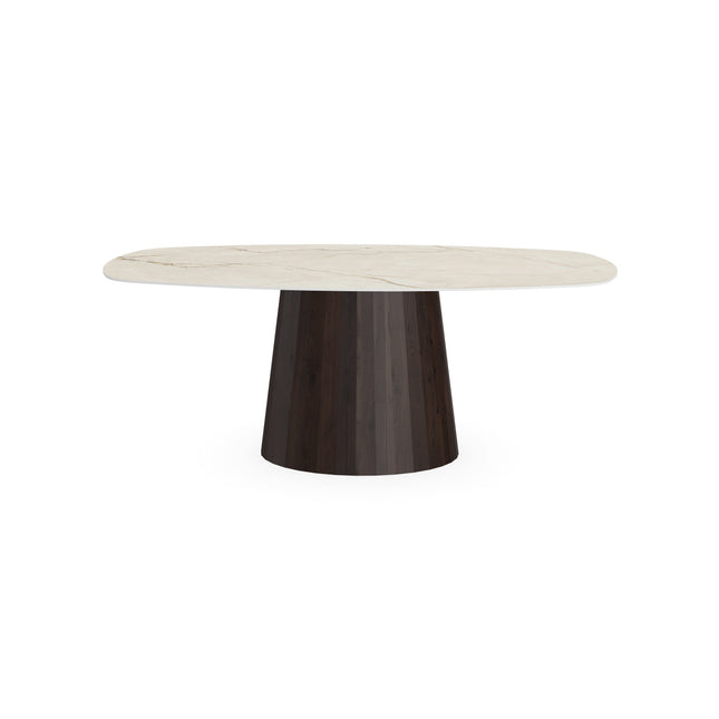 Keramiek eettafel Canala Roma - Deens ovaal - Sjors walnut brown 2x