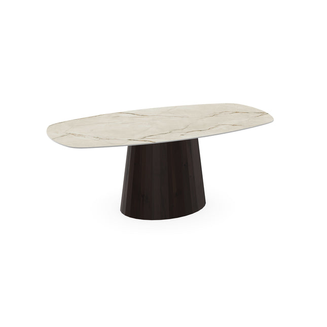Keramiek eettafel Canala Roma - Deens ovaal - Sjors walnut brown 2x
