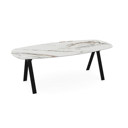 Keramik-Gartentisch Iceberg - dänisch oval - Balou schwarz