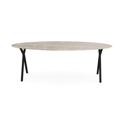Keramik-Gartentisch Taj Mahal Sand - Oval - Scissor Schwarz