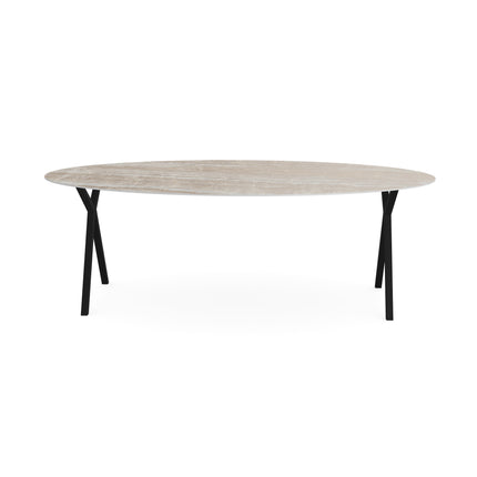 Keramik-Gartentisch Taj Mahal Sand - Oval - Scissor Schwarz