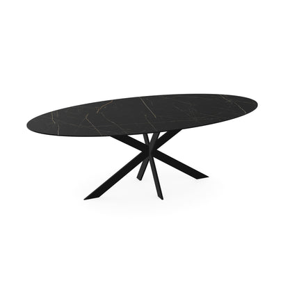 Keramik-Esstisch Nero Ardi - Oval - Matrix ultradünn schwarz