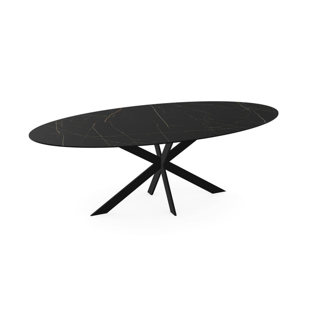 Keramik-Esstisch Nero Ardi - Oval - Matrix ultradünn schwarz