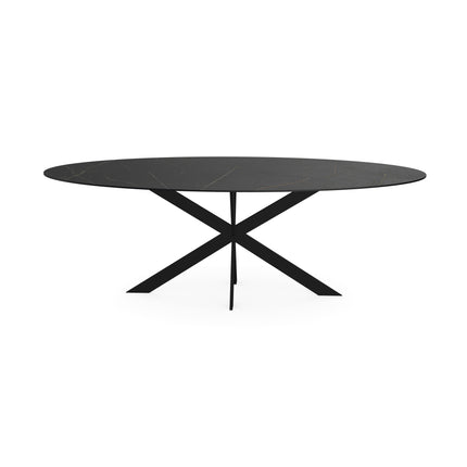 Keramik-Esstisch Nero Ardi - Oval - Matrix ultradünn schwarz
