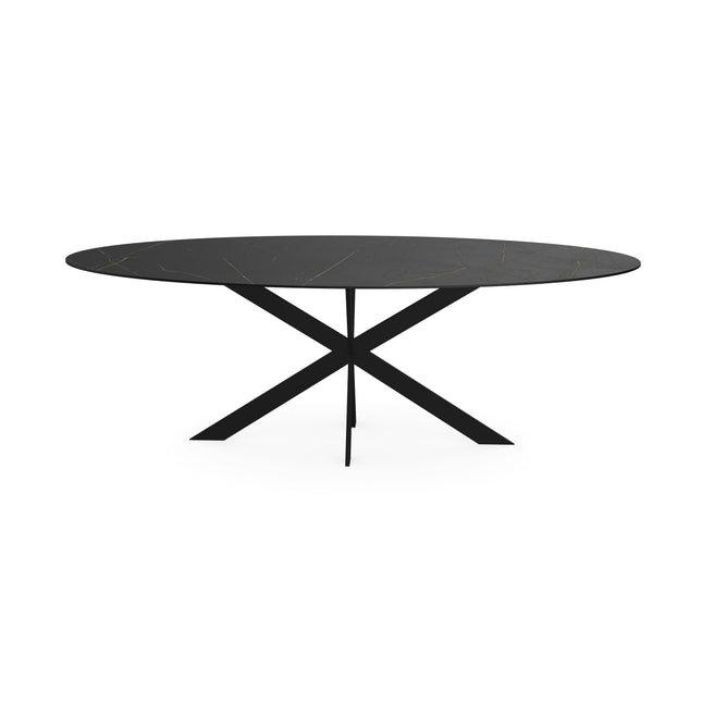 Keramik-Esstisch Nero Ardi - Oval - Matrix ultradünn schwarz