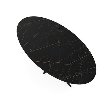 Keramik-Esstisch Nero Ardi - Oval - Matrix ultradünn schwarz