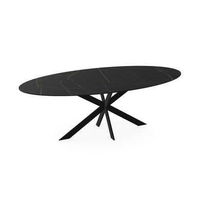 Keramik-Esstisch Nero Ardi - Oval - Matrix ultradünn schwarz