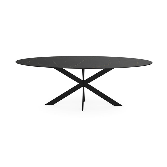 Keramik-Esstisch Nero Ardi - Oval - Matrix ultradünn schwarz