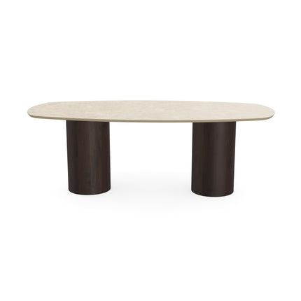 Keramiek eettafel hermitage arena - Deens ovaal - Columbus duo Walnut brown 2x