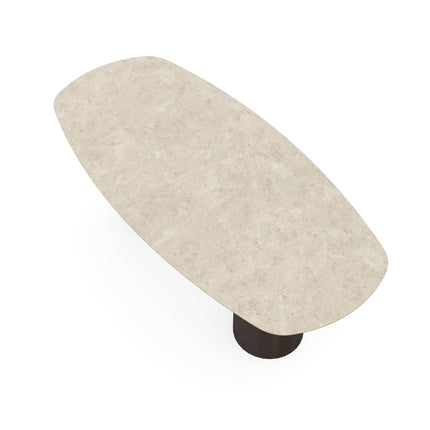 Keramiek eettafel hermitage arena - Deens ovaal - Columbus duo Walnut brown 2x
