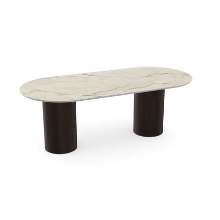 Esstisch aus Keramik Canala Roma - Flach oval - Columbus duo