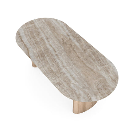 Keramik-Esstisch Taj Mahal - Flach oval - Freya Natur