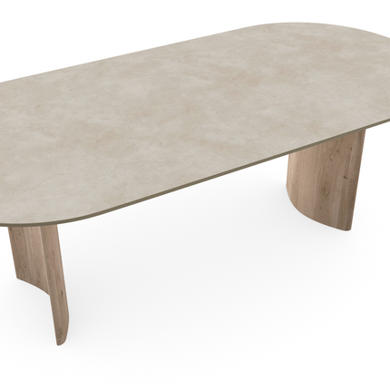Keramiek eettafel Surface Arena - Plat Ovaal - LouLou Naturel